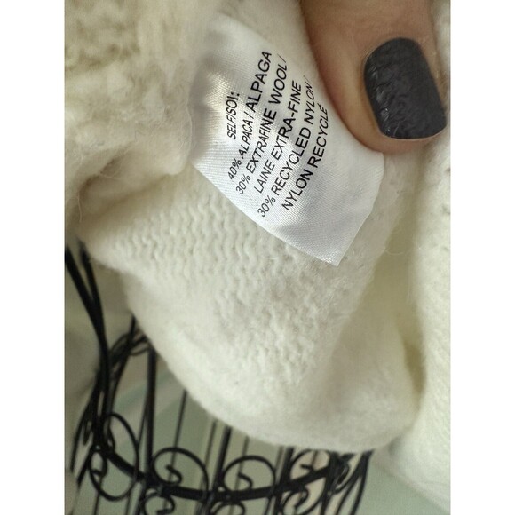 Tanya Taylor Ally Knit Pullover Sweater S White Twisted Alpaca Wool Long Sleeve - Picture 6 of 7